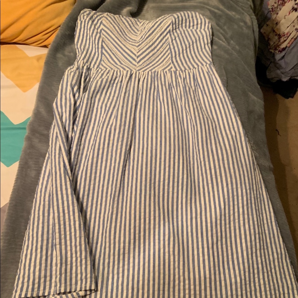 Seersucker dress, strapless